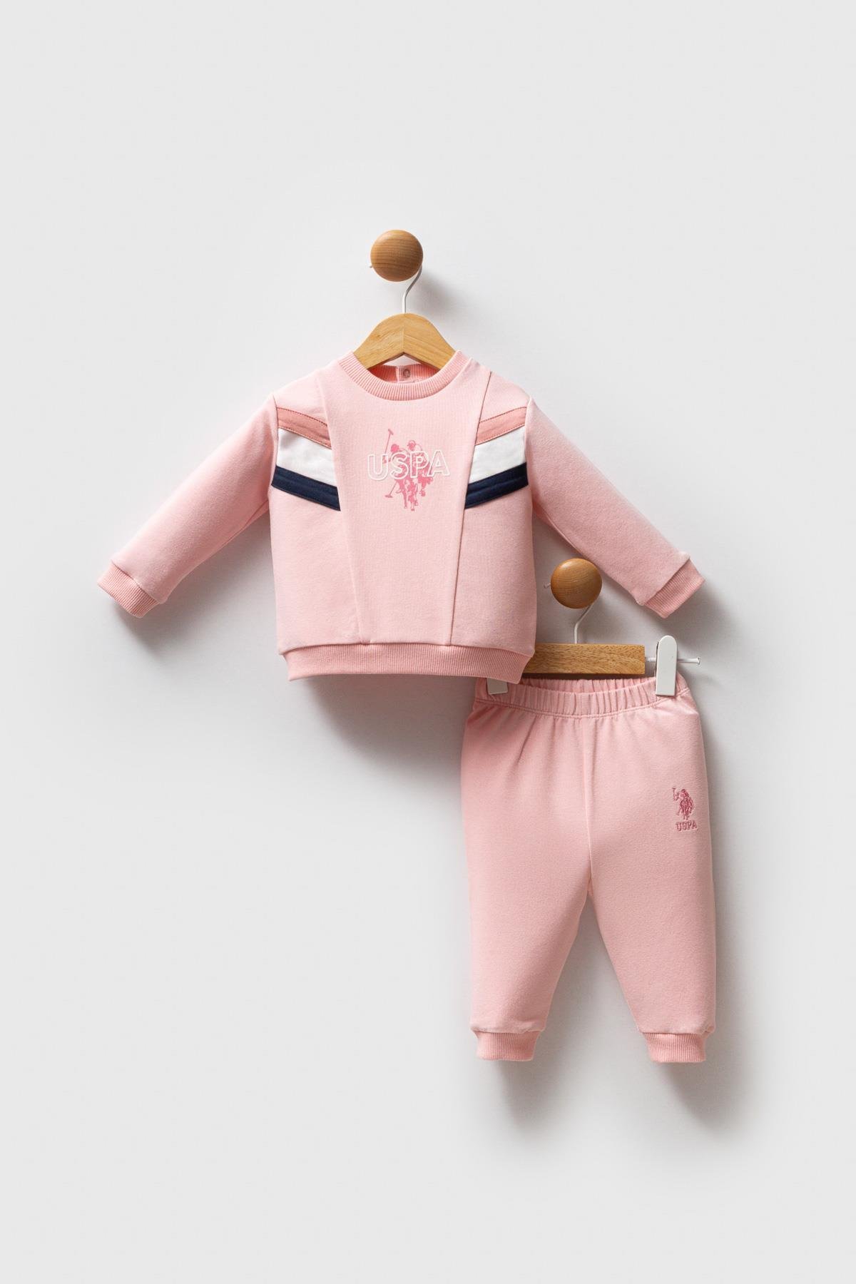 U.S. Polo Assn. Kız Bebek 2'li Takım Açık Pembe