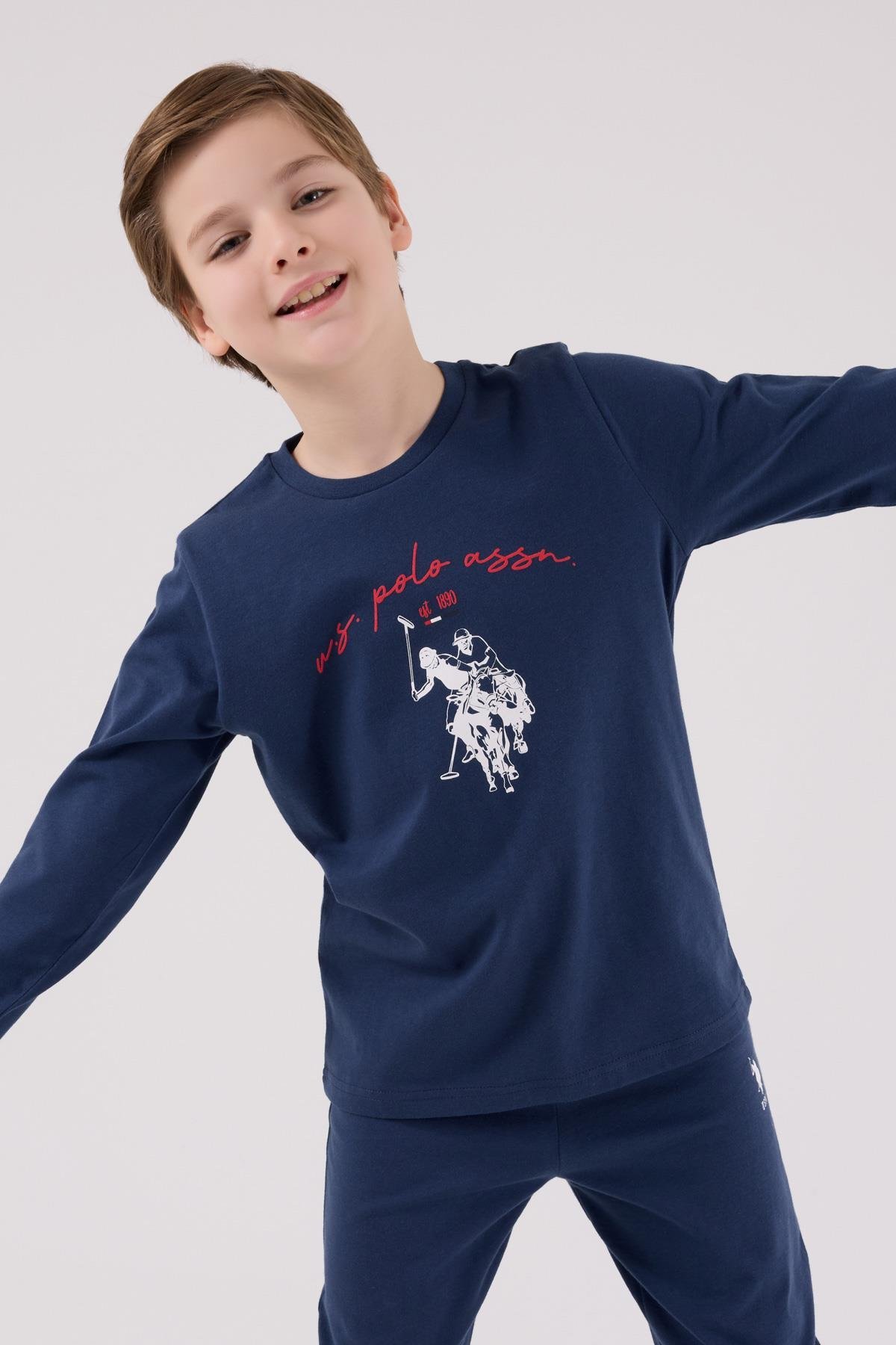 U.S. Polo Assn. Erkek Çocuk Uzun Kol Pijama Takım Koyu İndigo