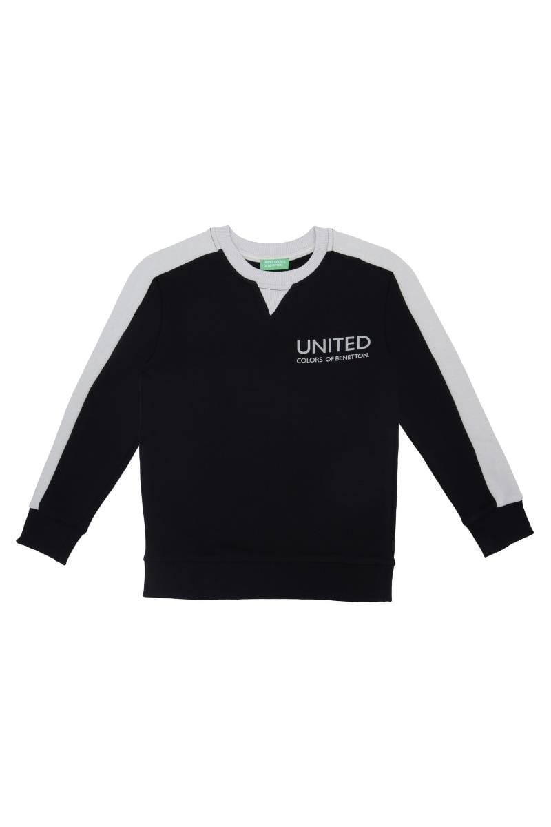 United Colors of Benetton BNT-B21606 Erkek Çocuk  Sweatshirt Siyah