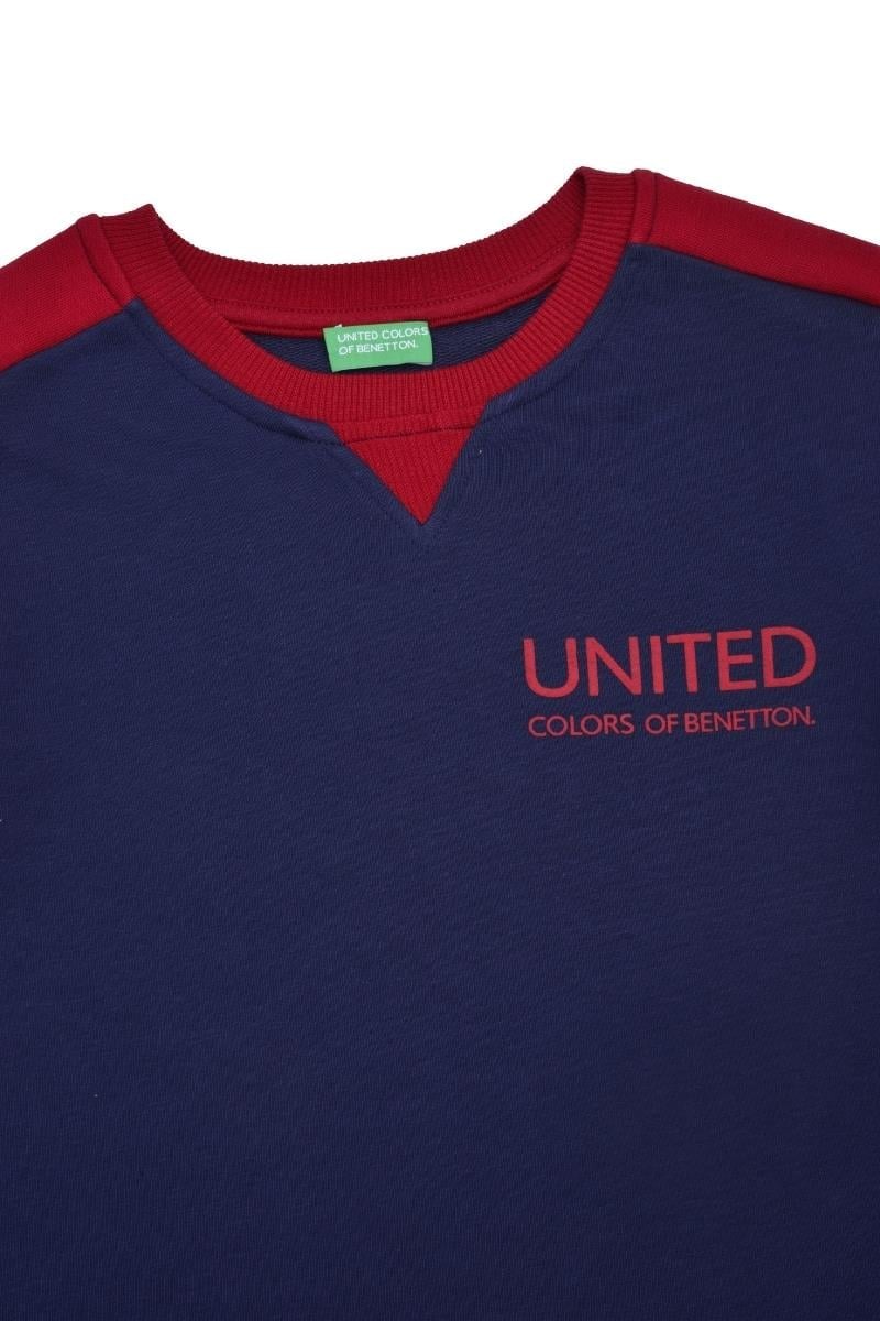United Colors of Benetton BNT-B21606 Erkek Çocuk  Sweatshirt Lacivert