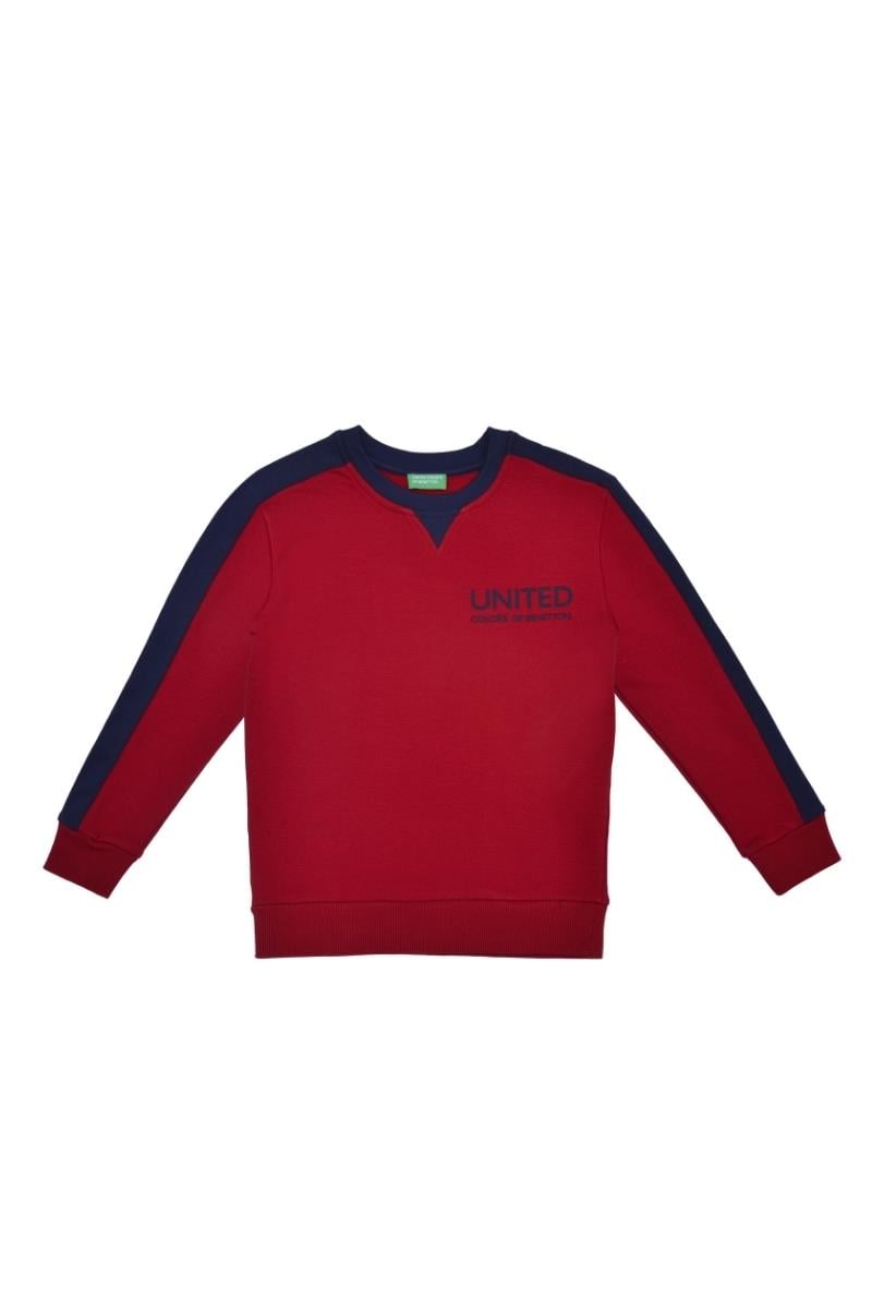 United Colors of Benetton BNT-B21606 Erkek Çocuk  Sweatshirt Kırmızı
