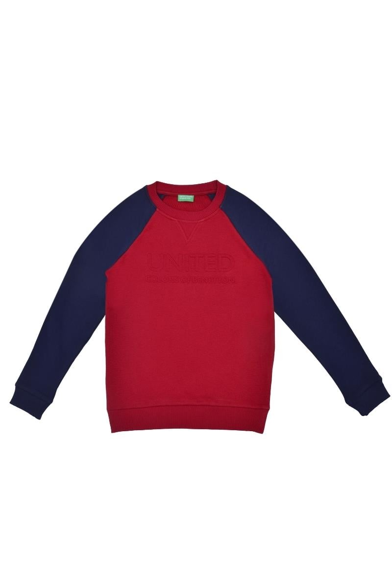 United Colors of Benetton BNT-B21607 Erkek Çocuk  Sweatshirt Kırmızı