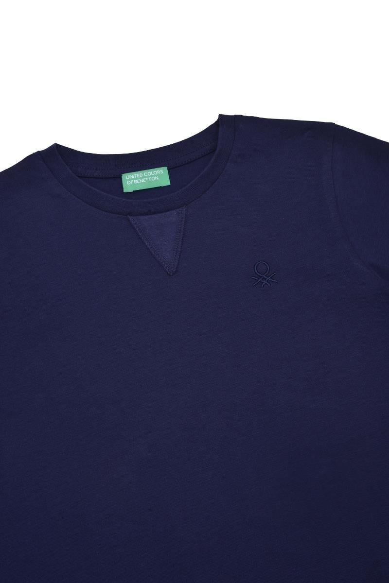 United Colors of Benetton BNT-B21643 Erkek Çocuk  Uzun Kollu  Tshirt Lacivert