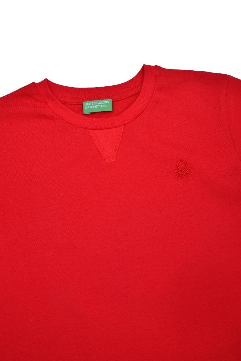 United Colors of Benetton BNT-B21643 Erkek Çocuk  Uzun Kollu Tshirt Kırmızı
