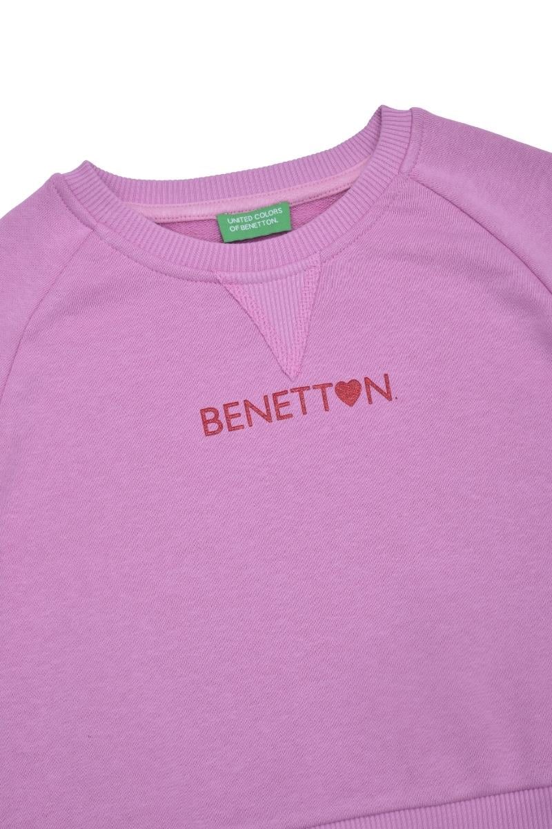 United Colors of Benetton BNT-G21543 Kız Çocuk  Sweatshirt Leylak Rengi