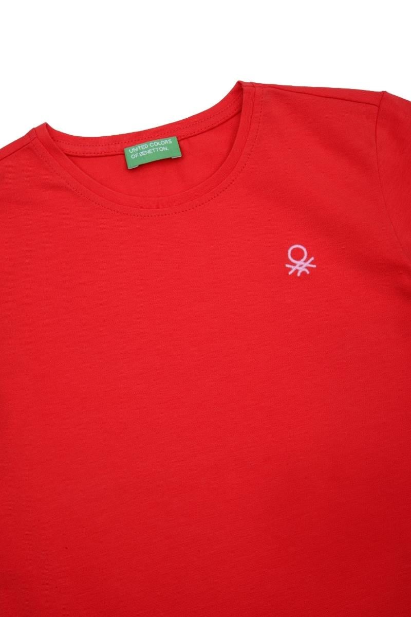 United Colors of Benetton BNT-G21576 Kız Çocuk  Uzun Kollu Tshirt Kırmızı