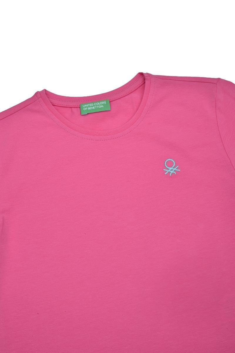 United Colors of Benetton BNT-G21576 Kız Çocuk  Uzun Kollu Tshirt Pembe