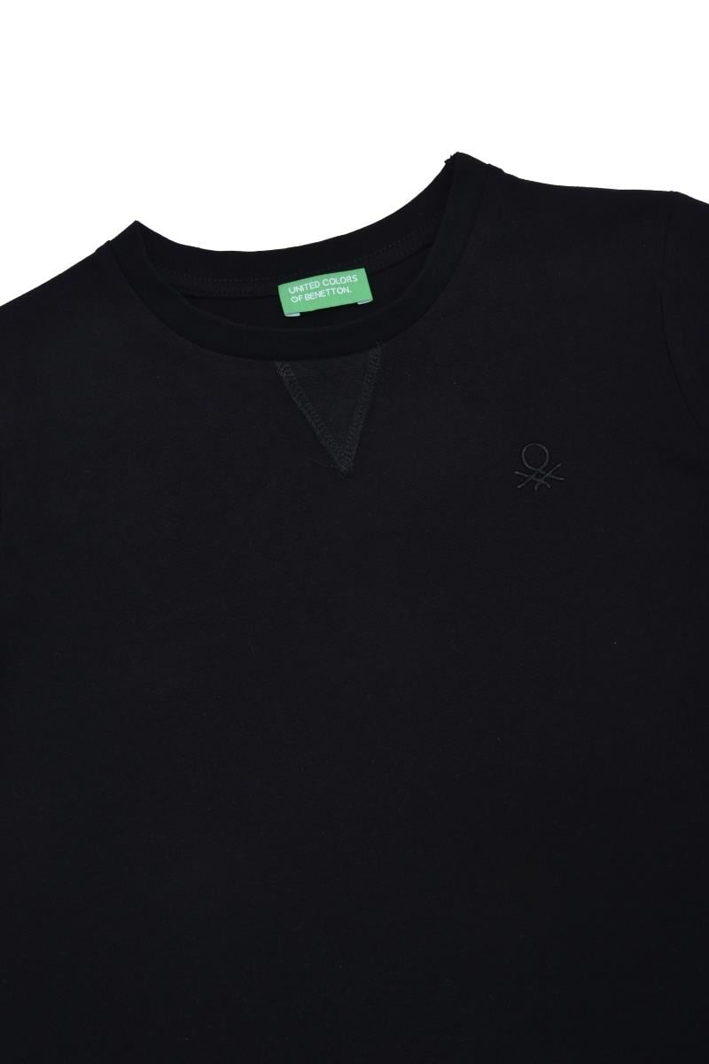 United Colors of Benetton BNT-G21576 Kız Çocuk  Uzun Kollu Tshirt Siyah
