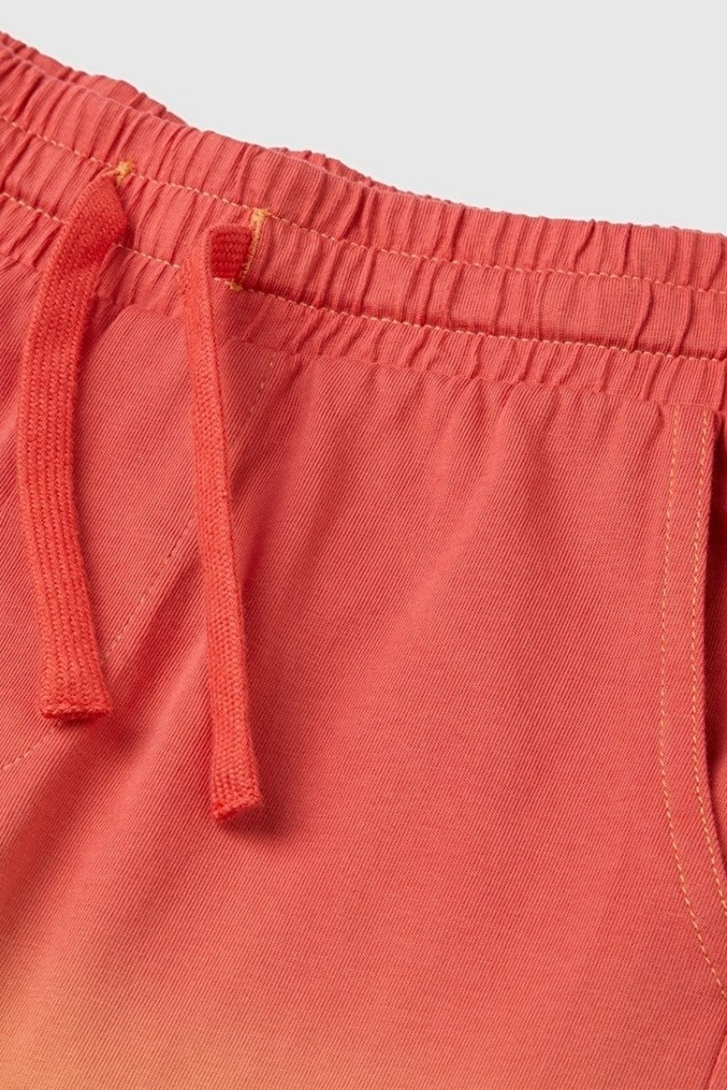 United Colors of Benetton Erkek Çocuk Kırmızı Mix Arka Cebi Logo Detaylı Beli İpli Bermuda Şort 6-14 Yaş 