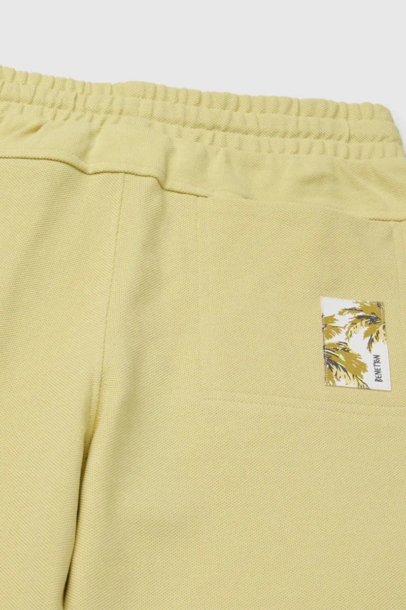 United Colors of Benetton Erkek Çocuk Beli Lastikli Relaxed Fit Bermuda Şort Sarı 6-14 Yaş
