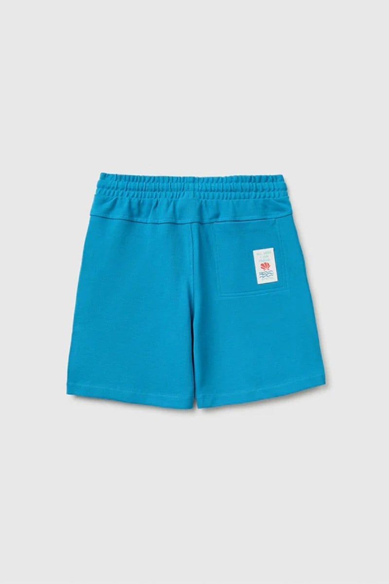 United Colors of Benetton Erkek Çocuk Beli Lastikli Relaxed Fit Bermuda Şort Mavi 6-14 Yaş