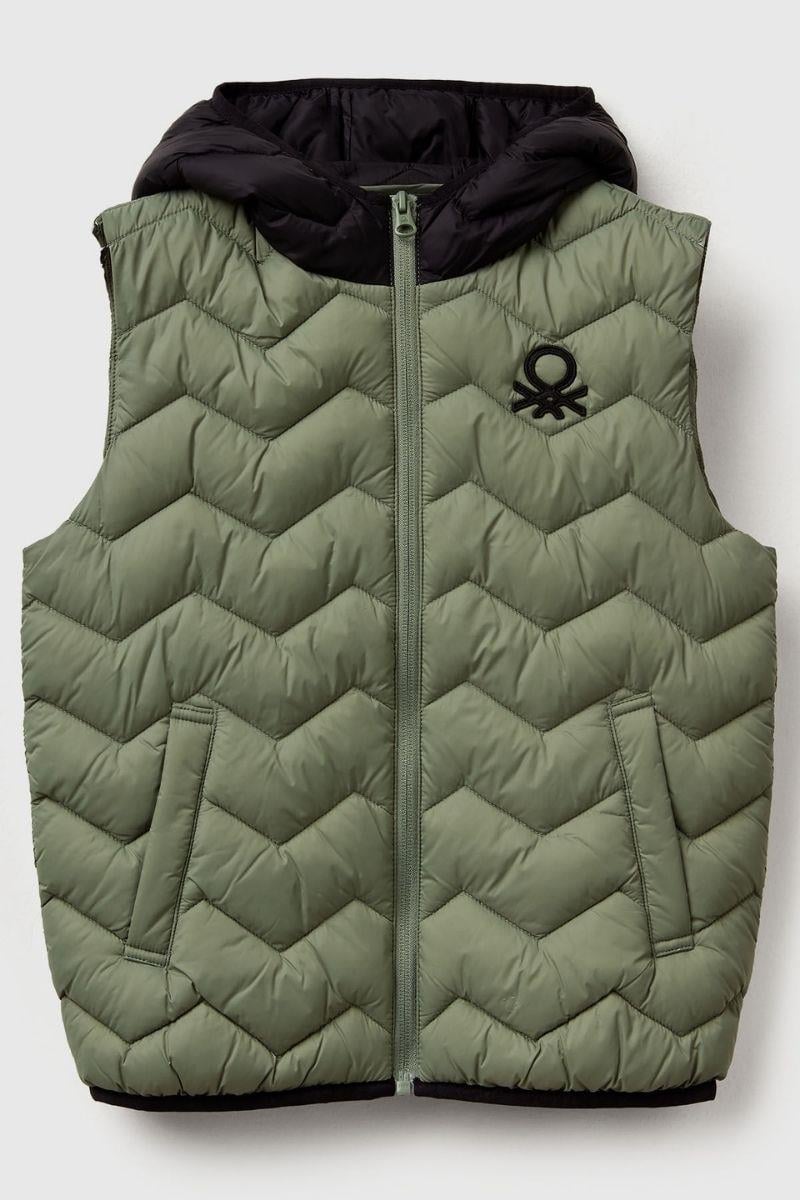 United Colors of Benetton Erkek Çocuk 2TWDCJ00R-25K Yelek Haki