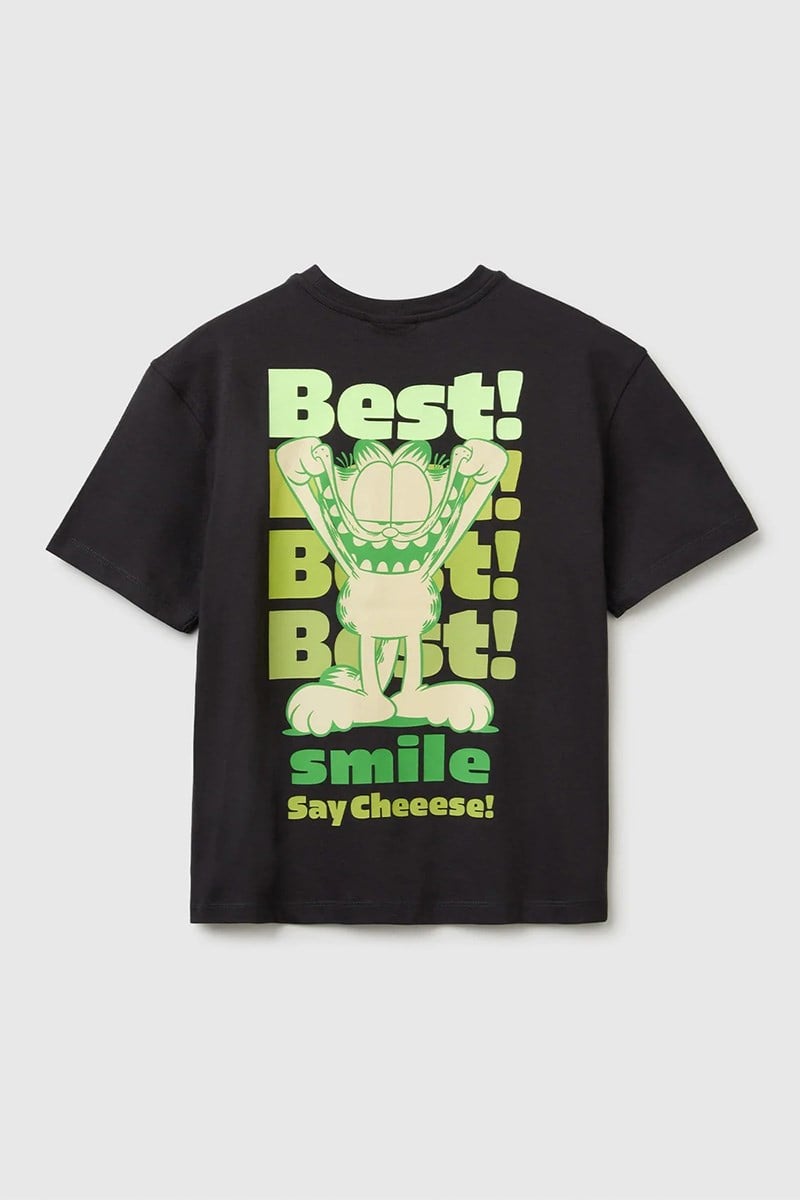United Colors of Benetton Erkek ÇocukGarfield Baskı Detaylı Yuvarlak Yaka T-Shirt Antrasit 6-14 Yaş