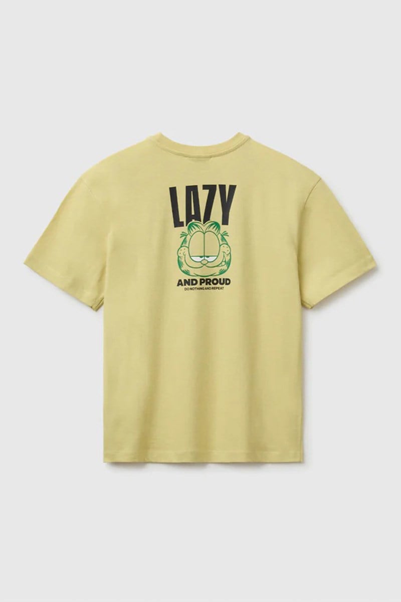 United Colors of Benetton Erkek ÇocukGarfield Baskı Detaylı Yuvarlak Yaka T-Shirt Sarı 6-14 Yaş