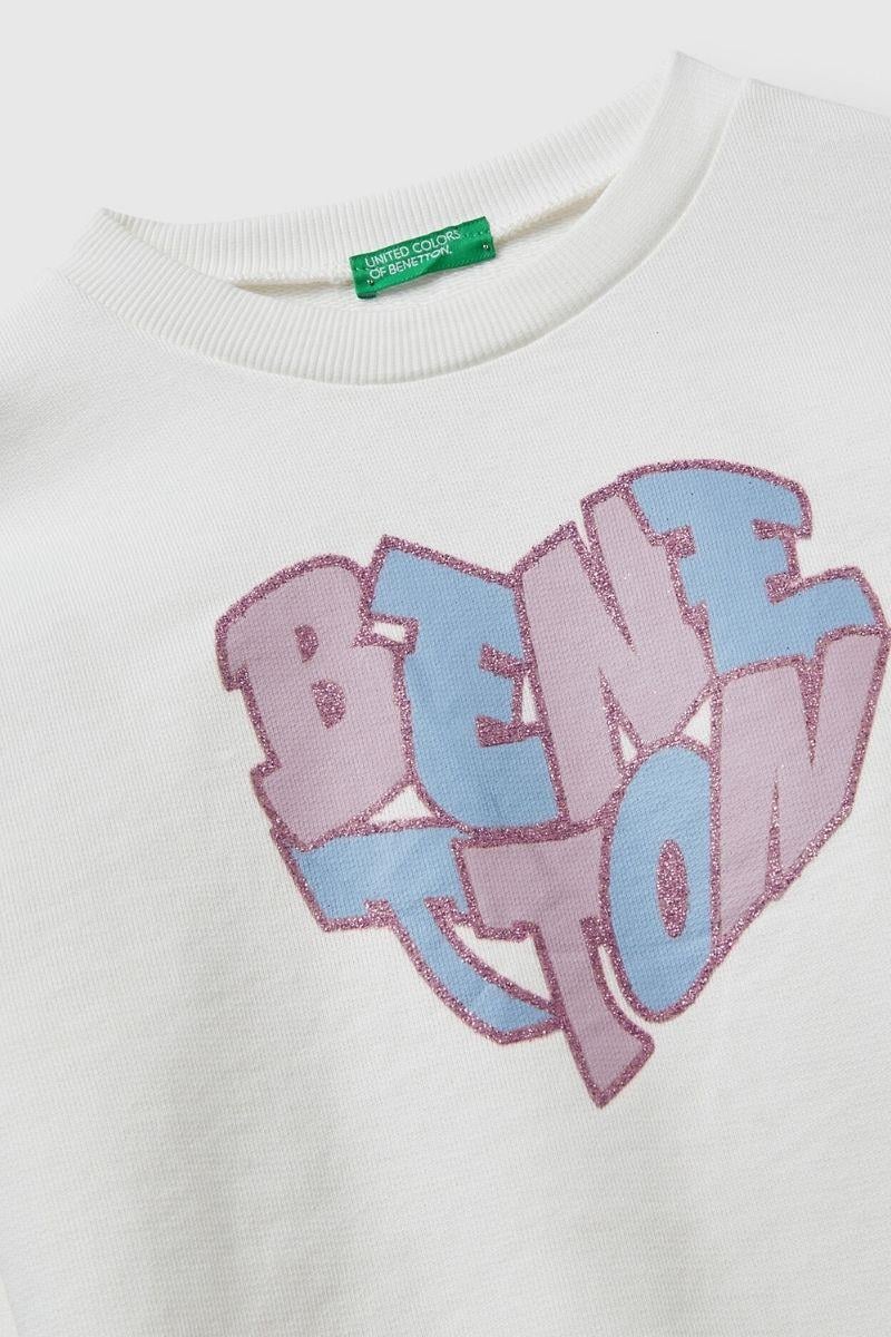 United Colors of Benetton Kız Çocuk 3J68C10Q0-25K  Benetton Sweatshirt Ekru