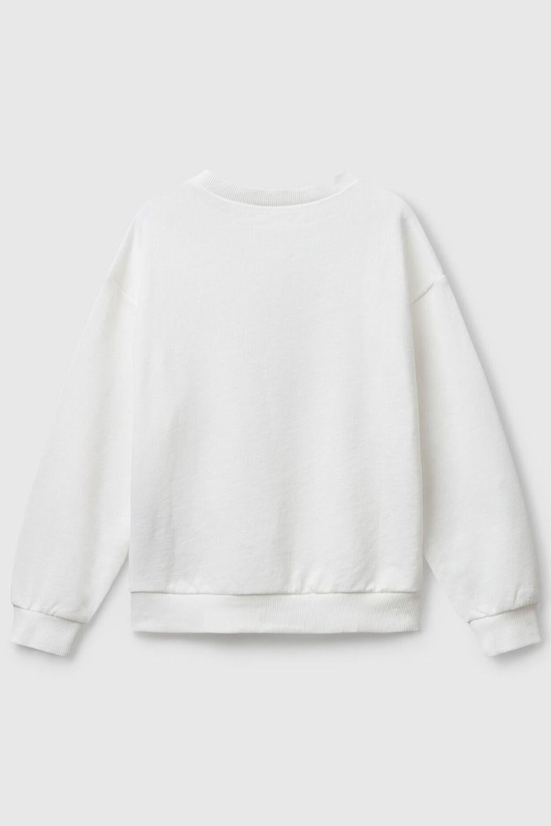 United Colors of Benetton Kız Çocuk 3J68C10Q0-25K  Benetton Sweatshirt Ekru