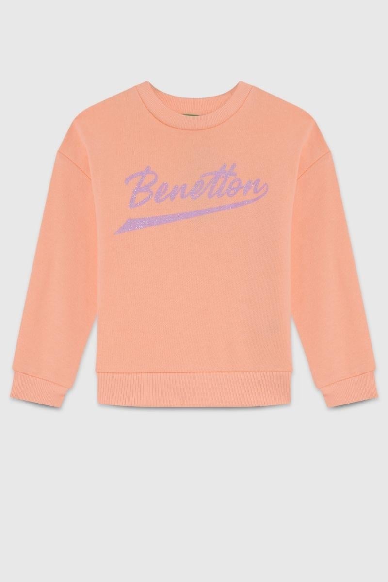 United Colors of Benetton Kız Çocuk  BNT-G23345 Benetton Sweatshirt Somon