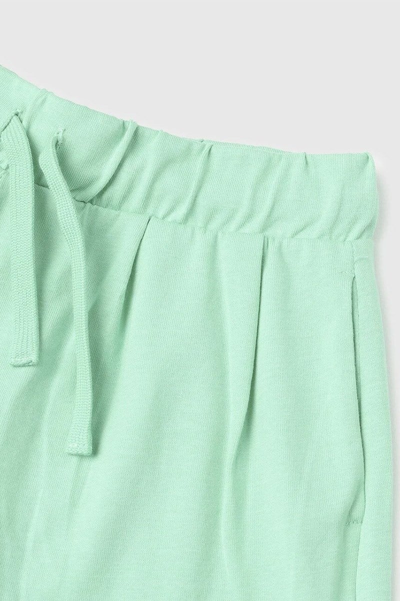 United Colors of Benetton Kız Çocuk Logo İşleme Detaylı Yan Cepli Bermuda Şort Yeşil 6-14 Yaş