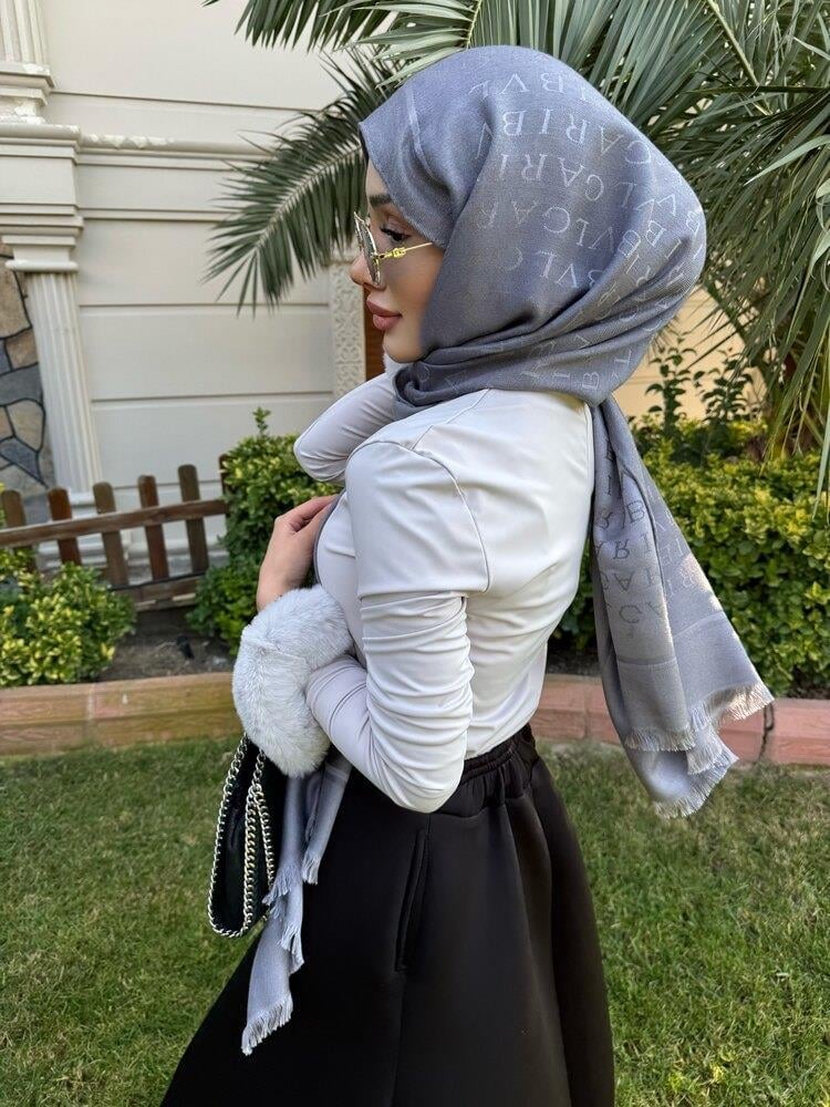 Özel Tasarım Çit Çıtlı Tüy Bluz Gri