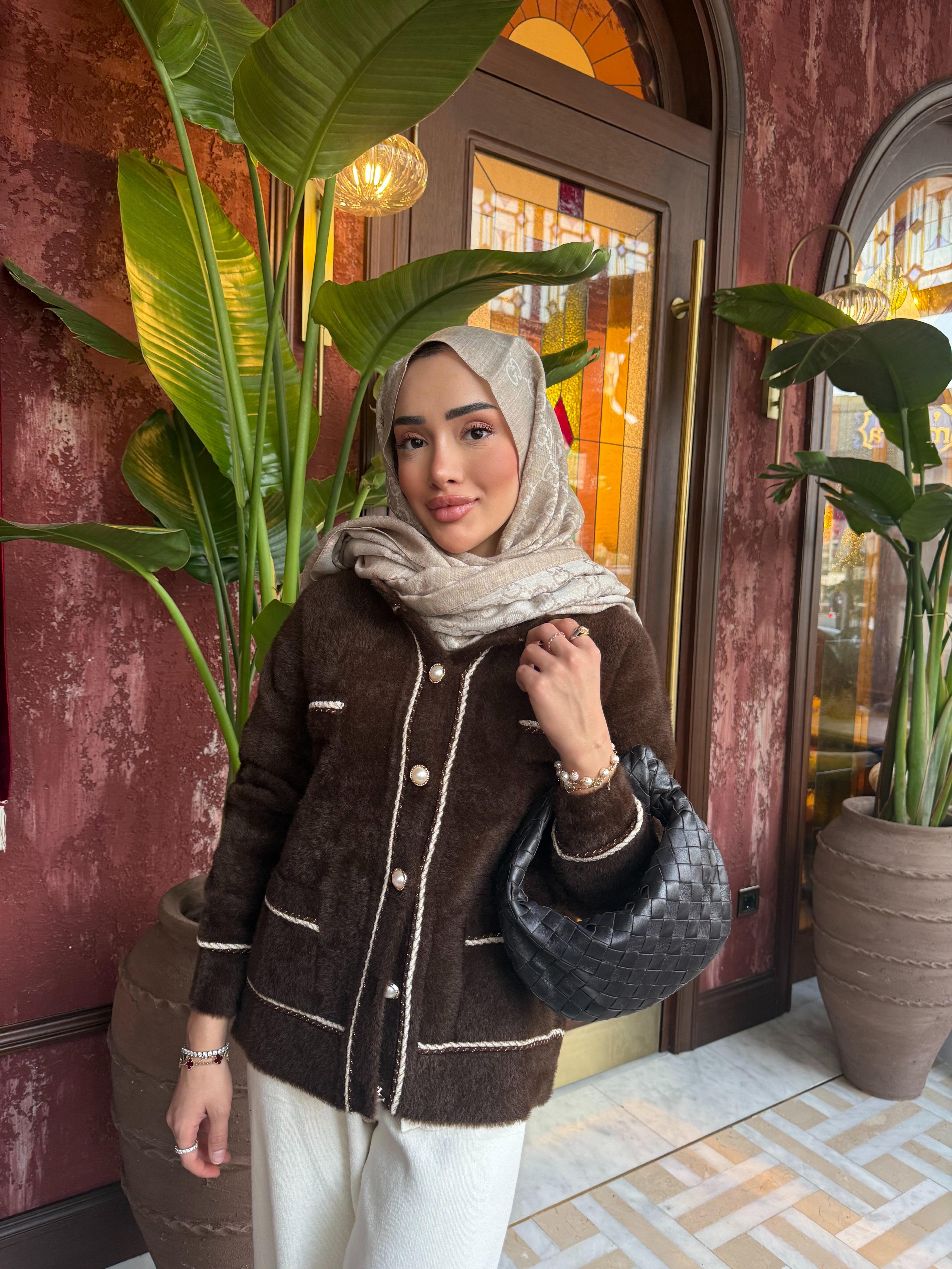 Tasarım Angora Hırka | Kahverengi