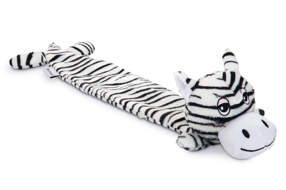 Beeztees Köpek Oyuncağı, Sesli, Zebra, Peluş, Siyah/Beyaz, 53x10x5cm