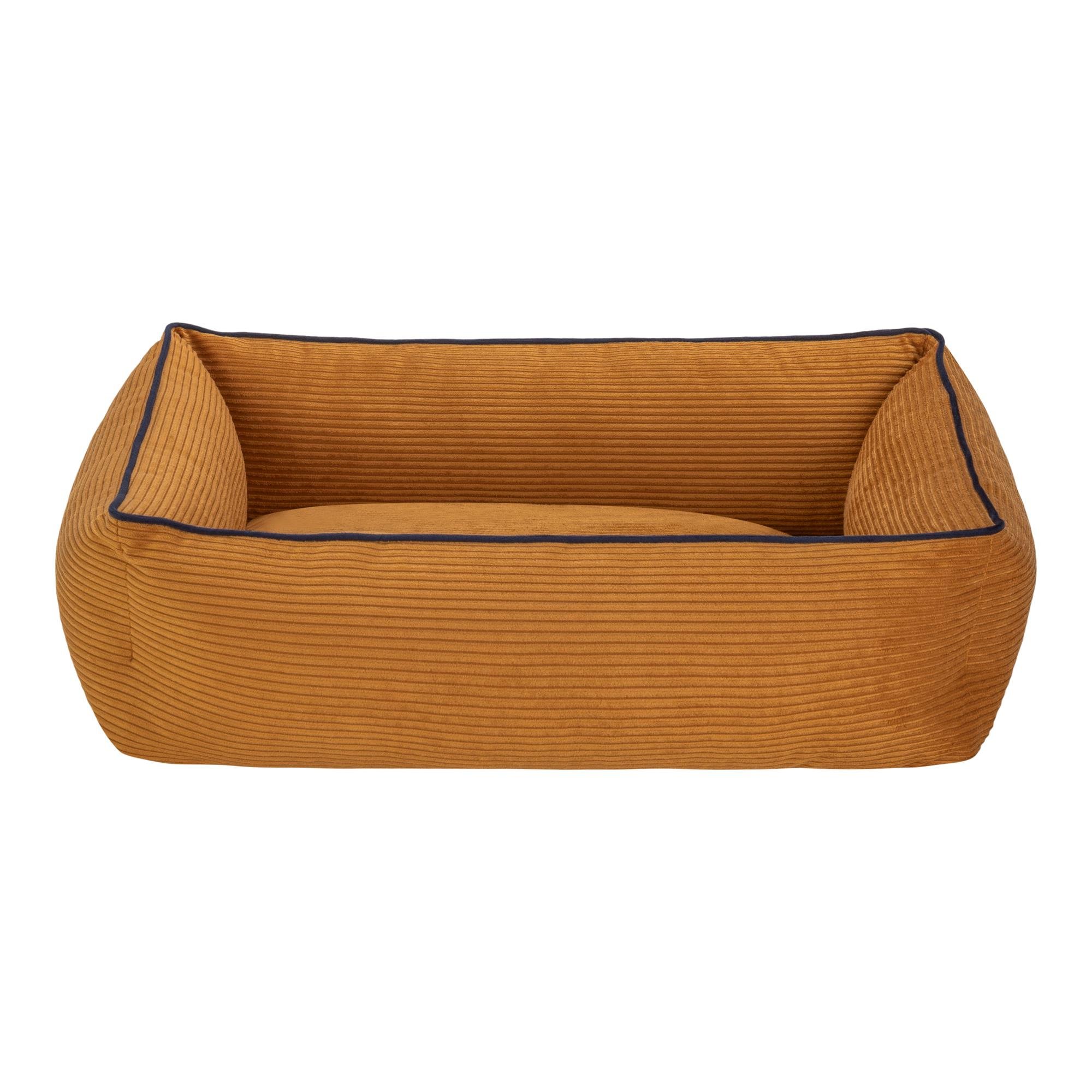 Pet Comfort Golf  Kedi ve Köpek Yatağı Hardal w Parliament Mavi Biye XS 55x45cm