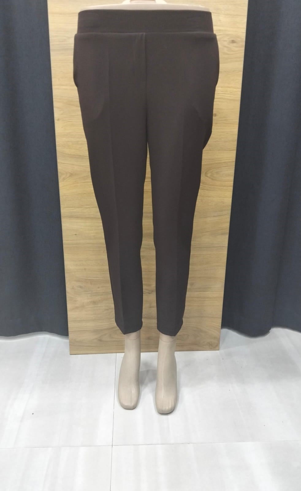 Yeni Sezon Beli Yarı Esnek  Dar Paça Kumaş Pantolon 