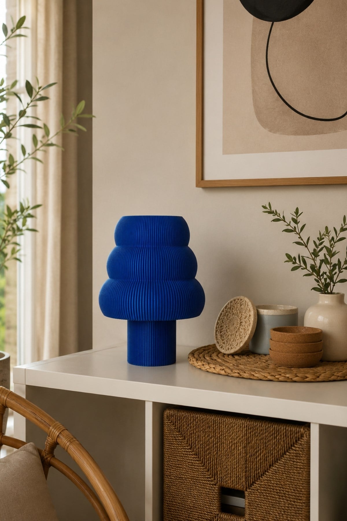 Aura Midnight Blue Masa Lambası | NUAEN Ev Dekorasyonu