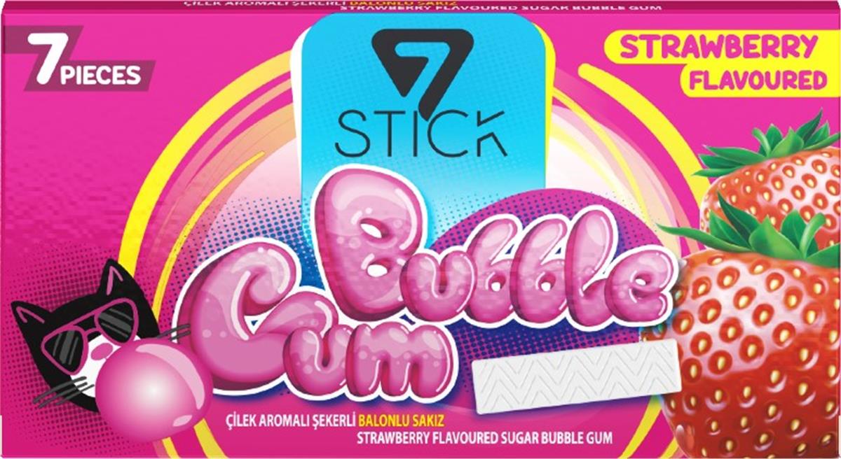 7 Stick Çilek Aromalı Sakız 14,5 Gr