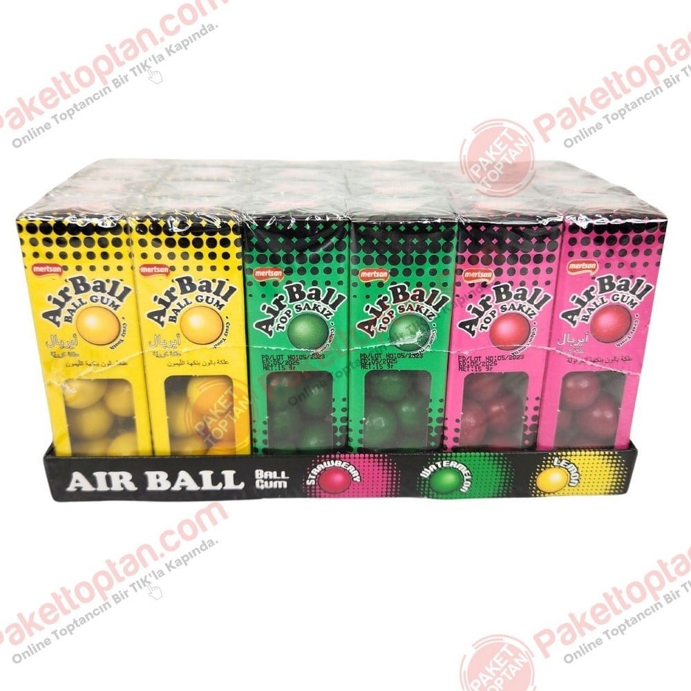 Airball Top Sakız 15 Gr (Çilek-Karpuz-Limon) x24 lü Paket
