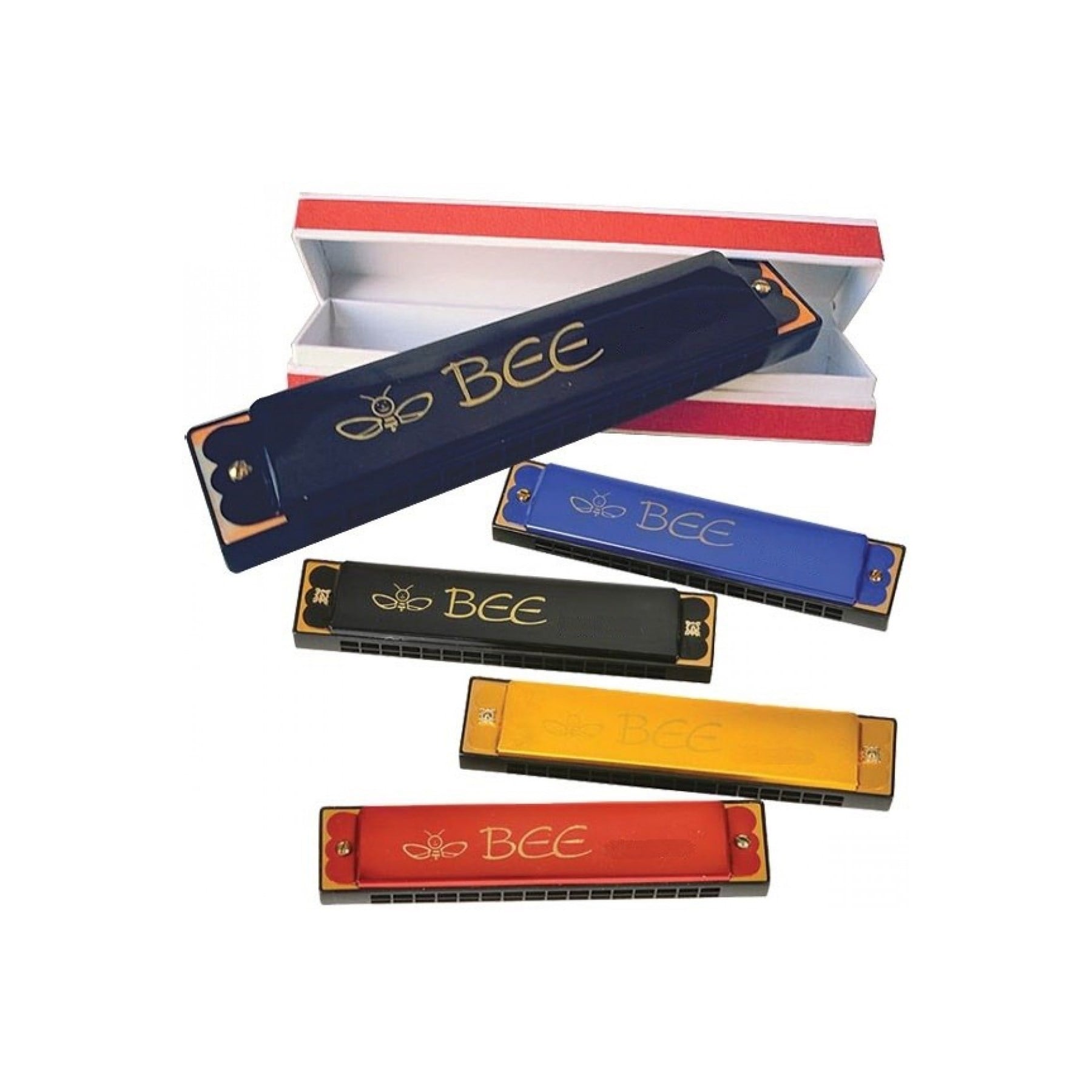 Bee Harmonica Mızıka 16 Delikli Aluminyum Gövde Karma Renk x12 li Paket