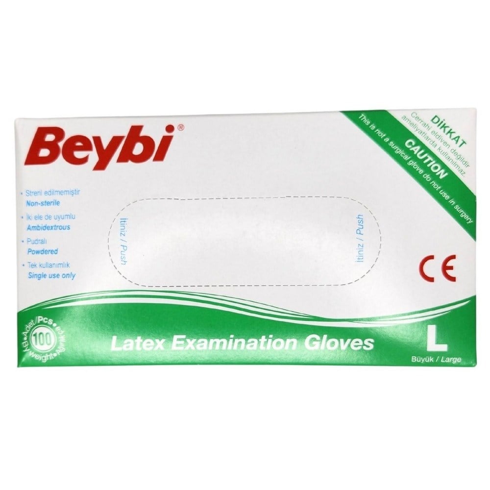 Beybi Lateks Eldiven Pudralı -Large- 100 lü
