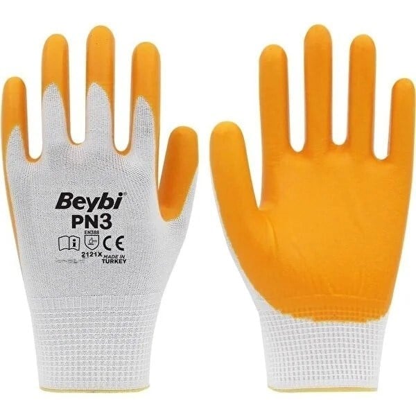 Beybi Pn3 Sarı İş Eldiveni 9 No x12 li Paket