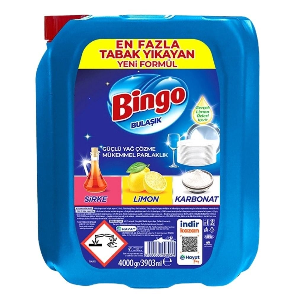 Bingo 4 Kg Bulaşık Deterjanı Limon