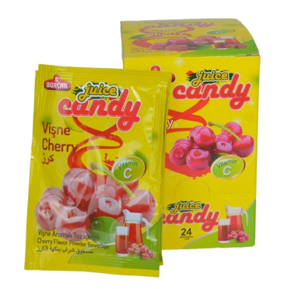 Burçak Juice Candy 9 gr Vişne Aromalı Toz İçecek x24 lü Paket
