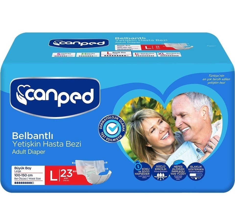 Canped Tekstil Yüzey Hasta Bezi Large 23 lü Paket