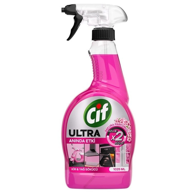 Cif Sprey Ultra Sakura Parfümlü Kir ve Yağ Çözücü 750 Ml
