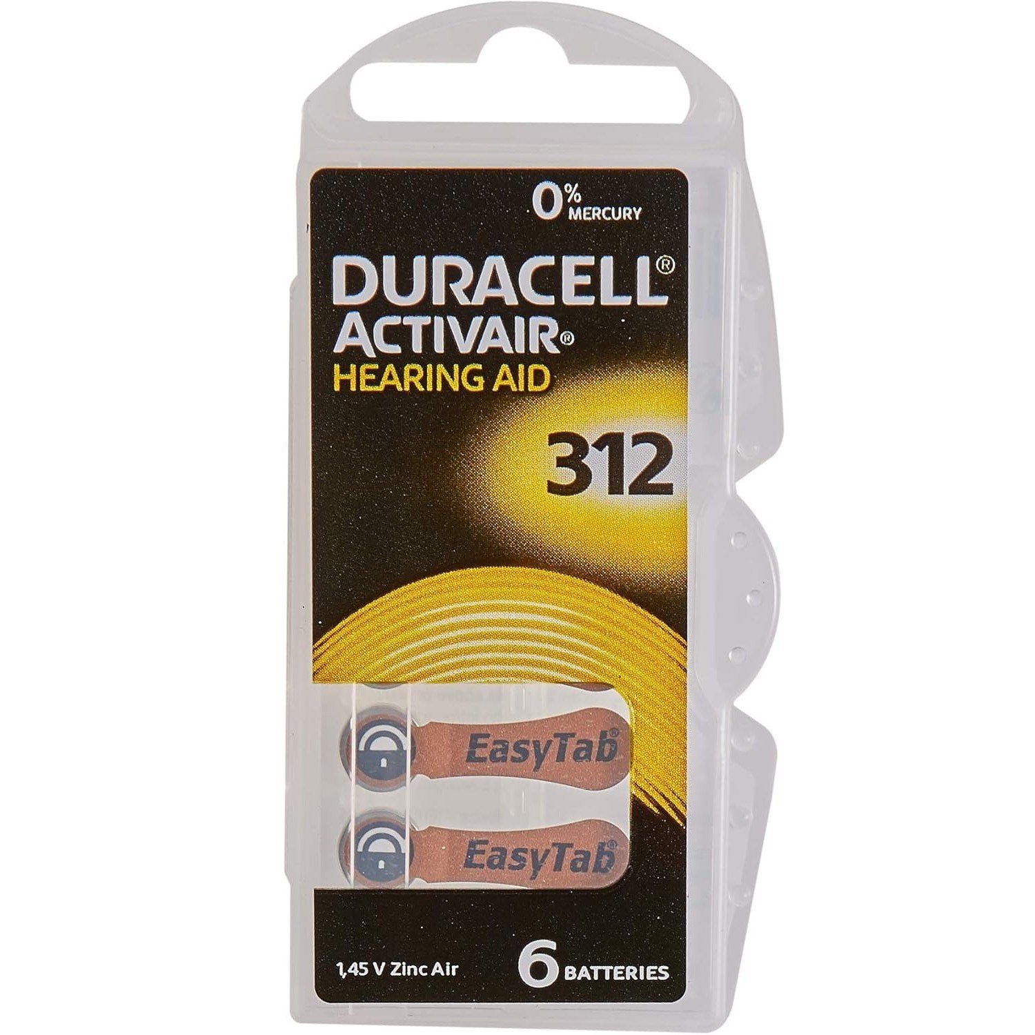 Duracell Hearing Aid 312 Numara 6 lı İşitme Cihazı Pili