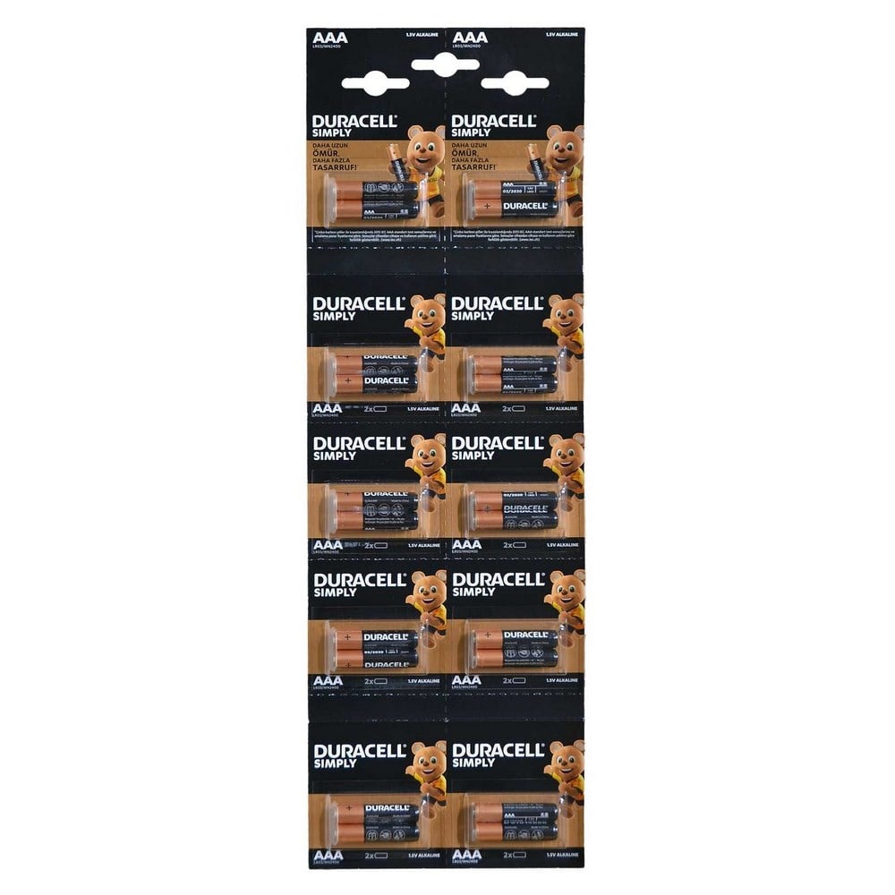 Duracell Simply 2 li İnce Pil (AAA) x10 lu Paket