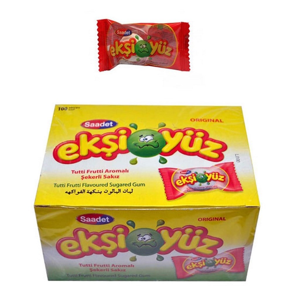 Ekşiyüz Karışık Meyve Aromalı Sakız 100 lü Paket
