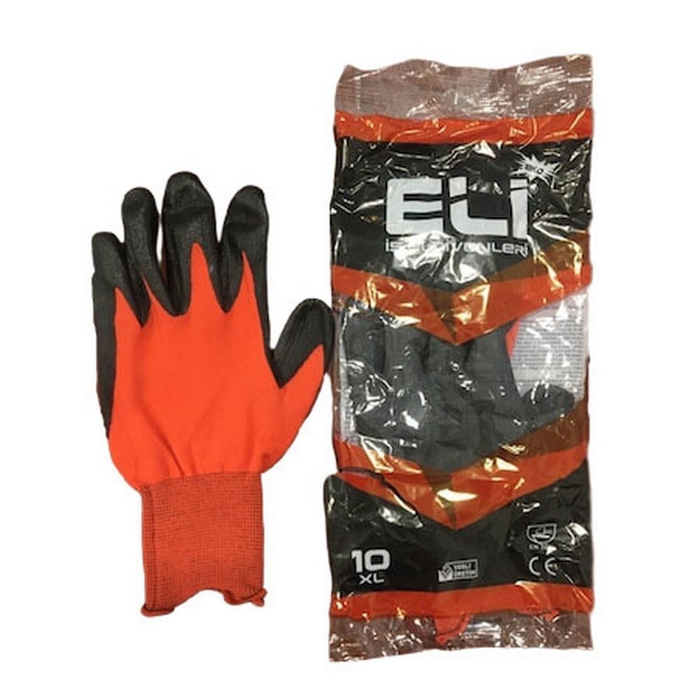 Eli Kırmızı İş Eldiveni 10 Numara x12 li Paket