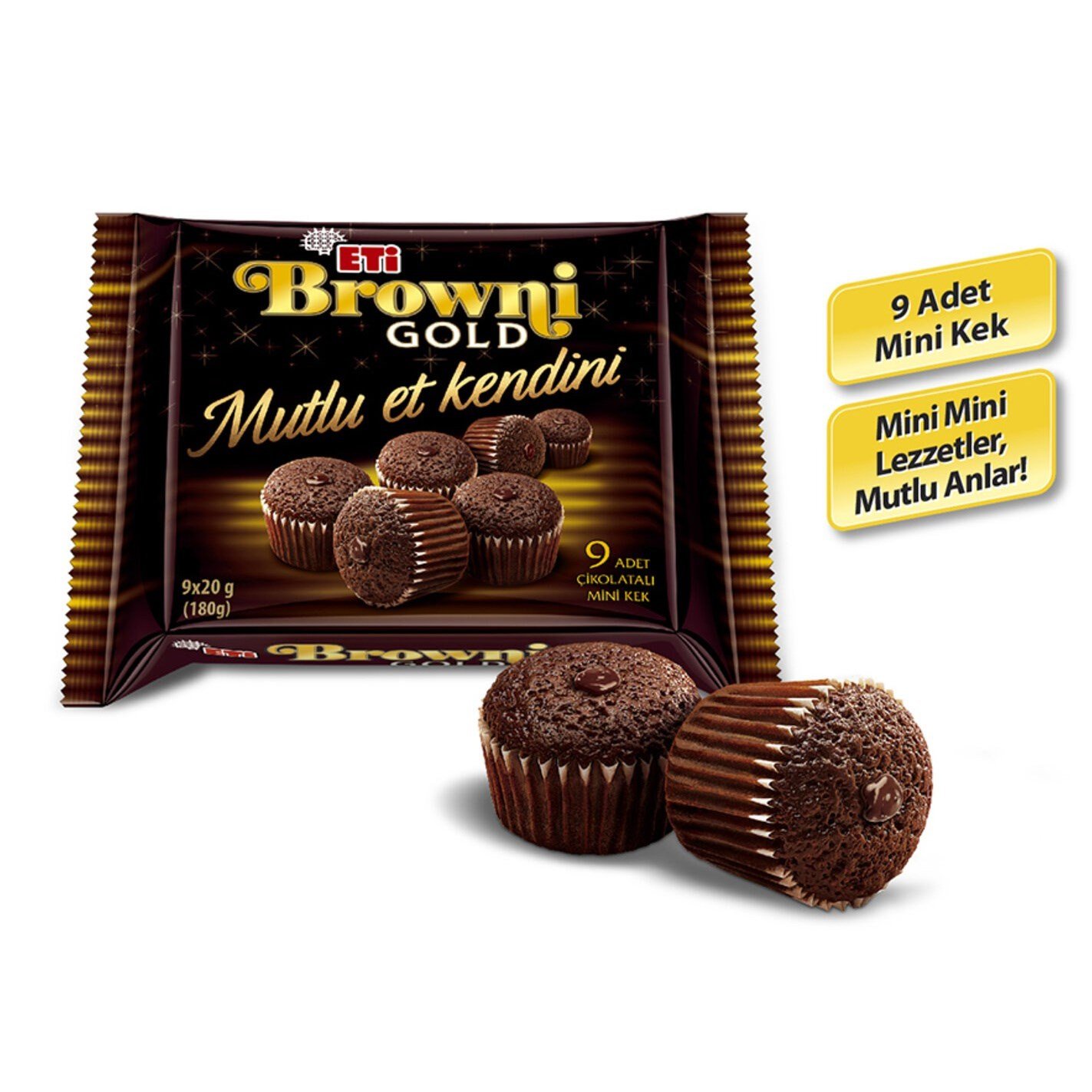 Eti Browni Gold Mini Çikolatalı 180 Gr x12 li Koli