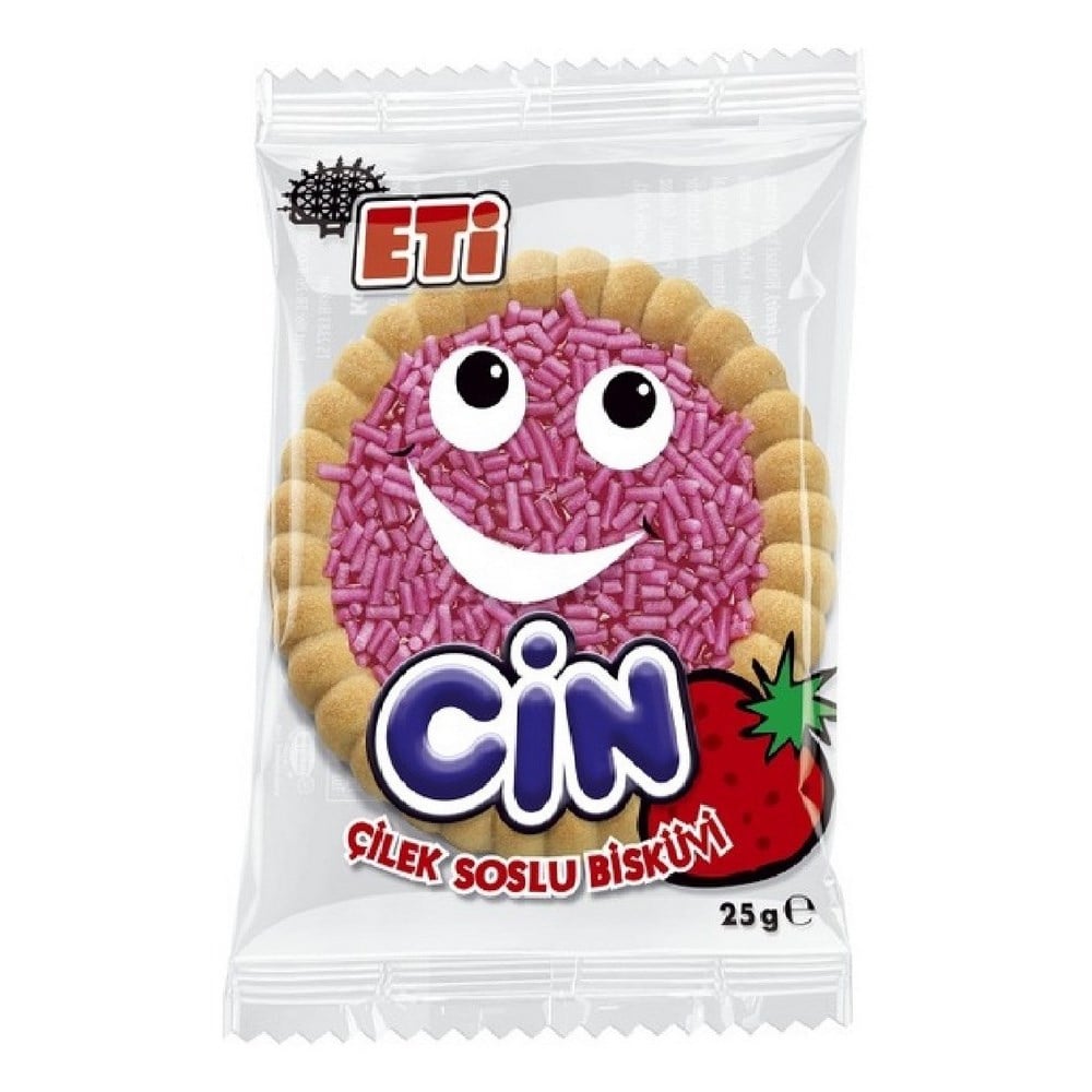 Eti Cin 25 gr Bisküvi Çilek Soslu Bisküvi x36 lı Koli