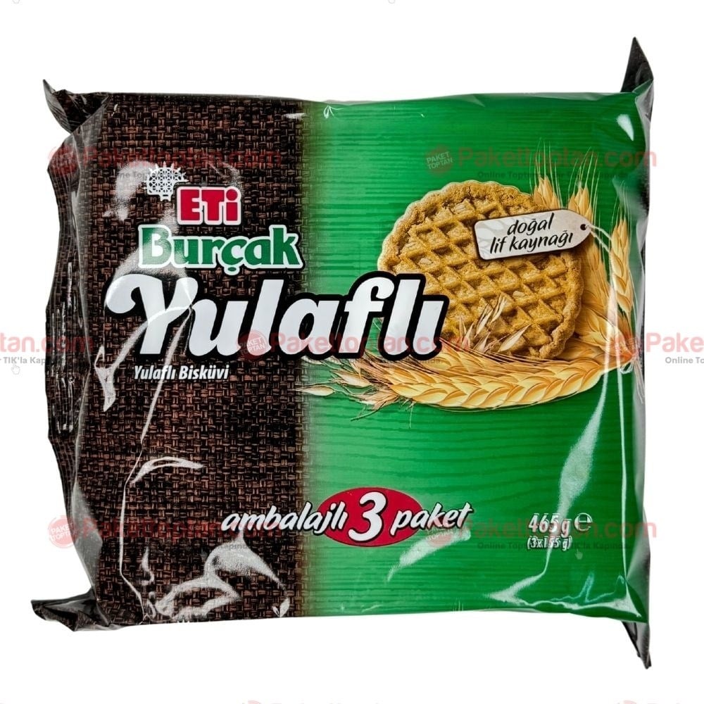 Eti Yulaflı Burçak Bisküvi 3 lü Paket 465 Gr