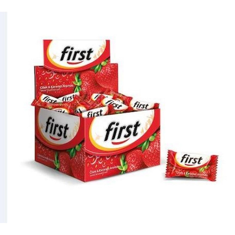 First Tekli Çilek Aromalı 1,7 Gr Şekersiz Sakız 200 lü Paket