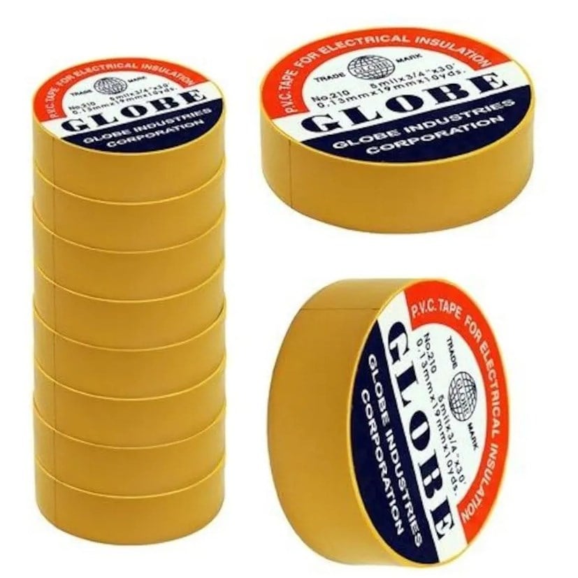 Globe Elektrik Bandı Sarı 19 mm - 10 Yard 10 lu Paket