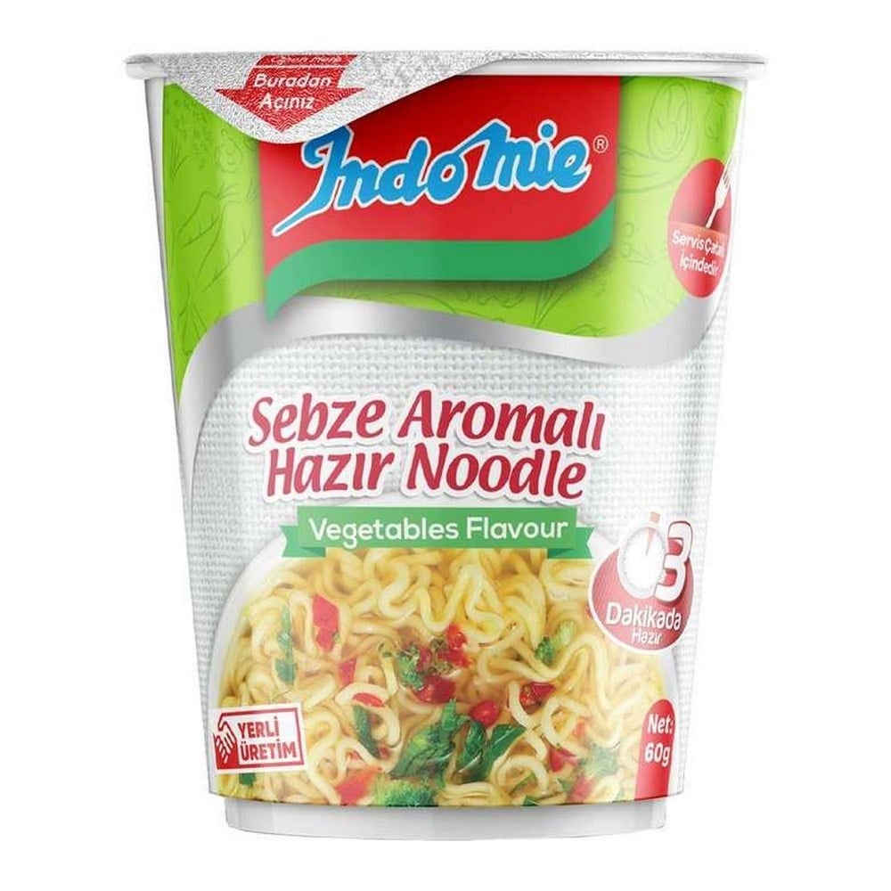İndomie Sebze Aromalı Bardak Noodle 60 Gr x24 lü Koli