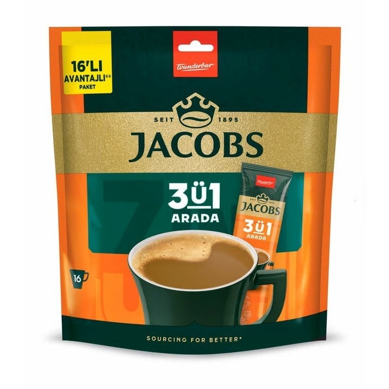 Jacobs 16 lı Poşet 3ü 1 Arada 256 Gr