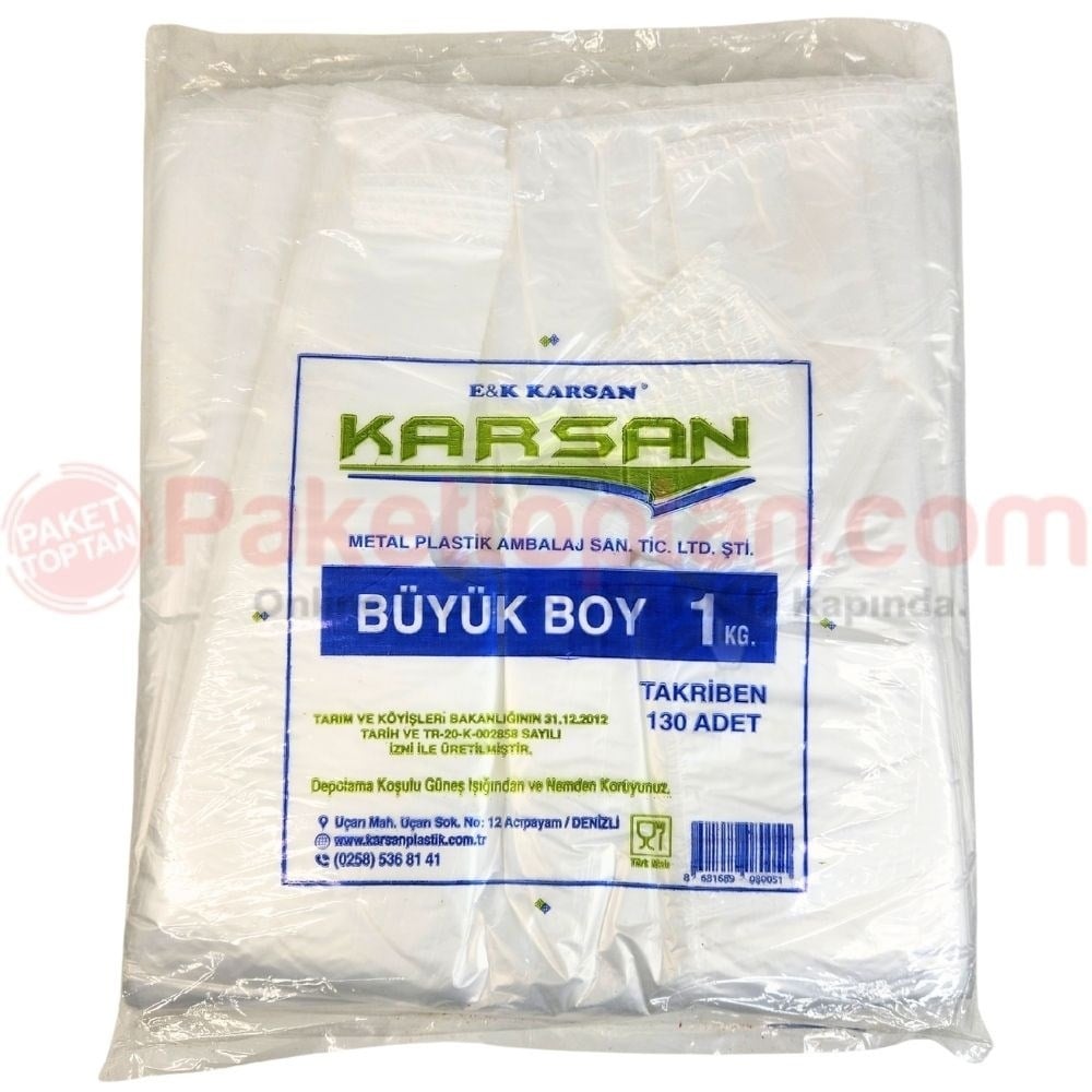 Karsan Şeffaf Poşet Büyük Boy 130 Adetli