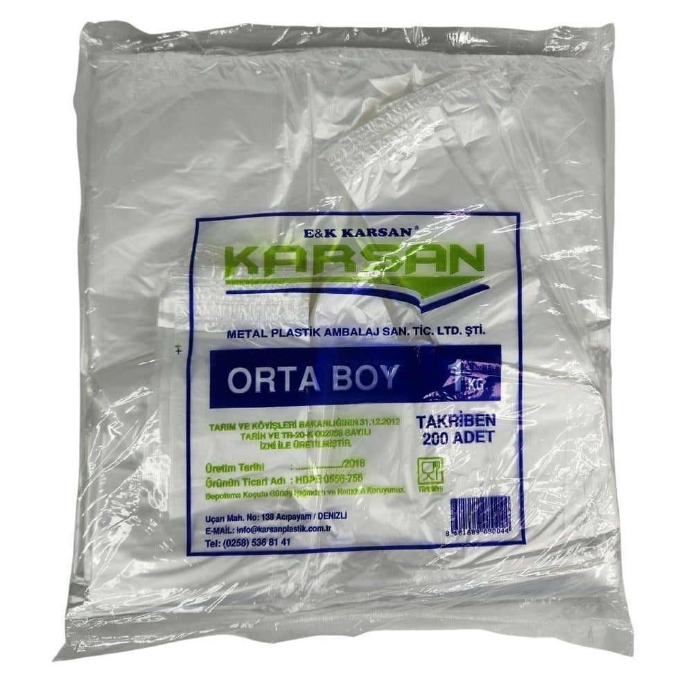 Karsan Şeffaf Poşet Orta Boy 200 Adetli